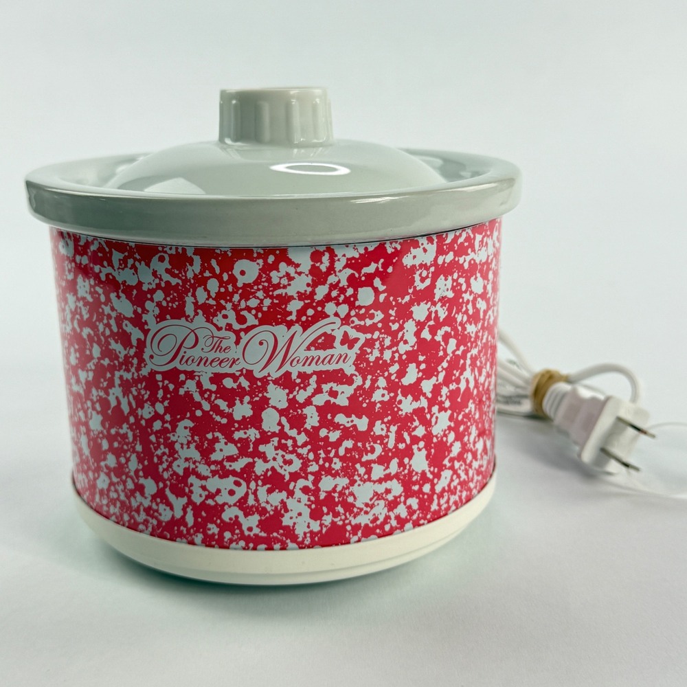 Pioneer Woman Mini Slow Cooker Red Speckle Dip Warmer PW4230211220003 35W